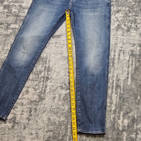 G Star Raw Jeans Mens 31x30 Blue Denim Slim Button Fly Light Wash Stretch 3301 - Picture 8 of 15